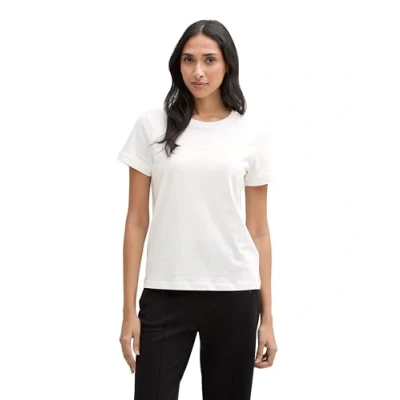 Abbildung von TOM Tailor LOGO Tshirt basic, Damen, Größe: Small, Whisper white