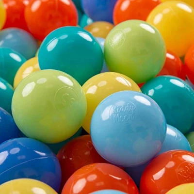 Abbildung von KiddyMoon 100 ∅ 7Cm Kinder Bälle Spielbälle Für Bällebad Baby Plastikbälle Made In EU, Hellgrün/Orange/Türkis/Blau/Babyblau/Gelb