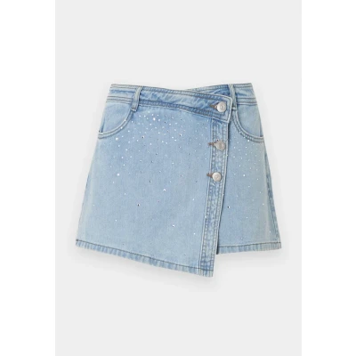 Abbildung von ONLY Onllesly Rhinestone Skort Jeans Shorts, Damen, Größe: Medium, Light blue denim