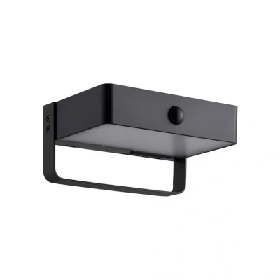 Abbildung von Solar LED Außenwandleuchte Saulio, schwarz, Aluminium, IP44
