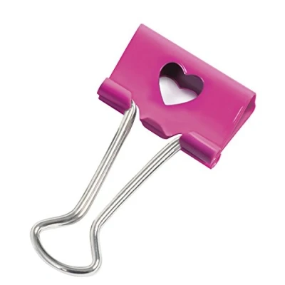 Abbildung von Rapesco 1426 32mm Herzen Foldback Klammern, Fuchsia, 20 Stück