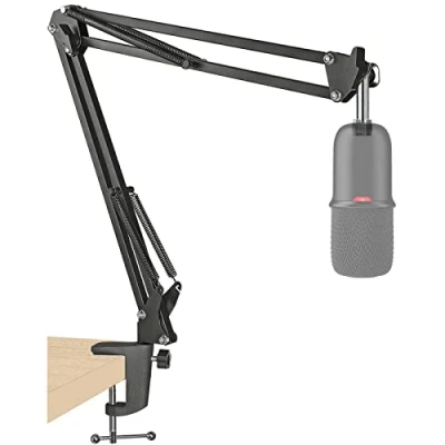 Abbildung von SUNMON Mikrofonarm für Hyperx SoloCast Universal Mic Boom Arm mit Mikrofonabdeckung Mikrofon Ständer einstellbar 3/8&quot; bis 5/8&quot; Adapter (Schwarz)