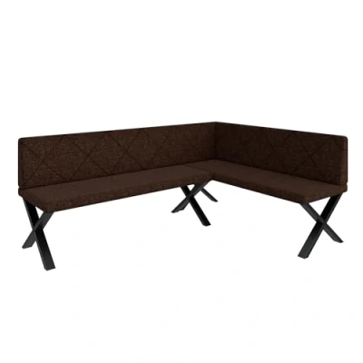 Abbildung von Eckbank Akiko Metal X Eckbankgruppe für Ihrem Esszimmer, Küche modern, Sitzecke, Essecke. Perfekt Küche, Büro und Rezeption. Solide Starke Verarbeitung. (196x142 Rechts Inari28)