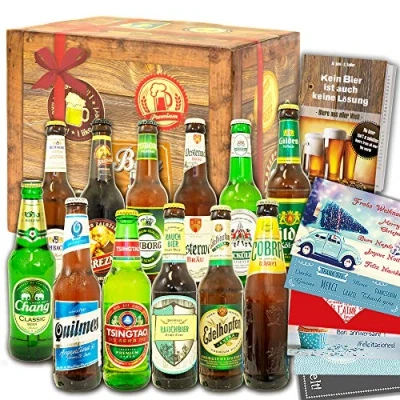 Abbildung von 12x Bier Deutschland und Welt/Bier Geschenk/Geburtstagsgeschenk für Ihn