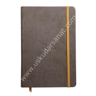 Abbildung von Rhodia 118743C Rhodiarama Book (DIN A5, 14,8 x 21 cm Notizbuch mit Gummizug, liniert, 96 Blatt) 1 Stück braun