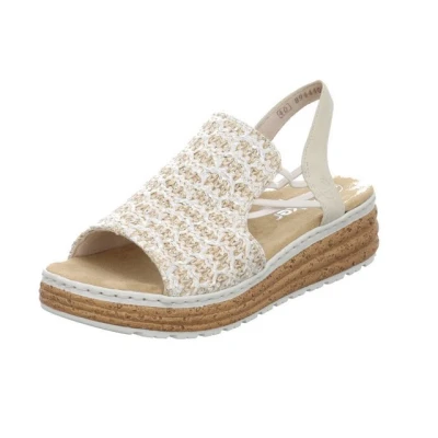 Abbildung von Rieker Keilsandalette, Damen, Größe: 39, Beige Schuhe