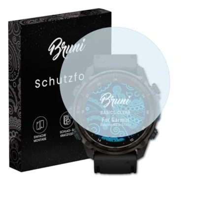 Abbildung von Bruni Schutzfolie kompatibel mit Garmin Descent Mk3i 51mm Folie, glasklare Displayschutzfolie (2X)