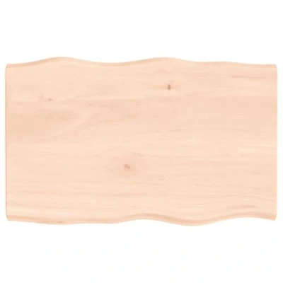 Abbildung von vidaXL Tischplatte, Holzplatte für Tisch Esstisch Couchtisch, Massivholzplatte Handgefertigt mit Baumkante, Ersatztischplatte, 80x50x(2 4) cm Massivholz Unbehandelt
