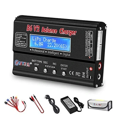 Abbildung von LiPo Balance Ladegerät, 1S 6S Digital Discharger Akku Ladegerät 80W 6A für Li Ion Life NiCd NiMH LiHV PB Smart Akku, Dekanstecker + Netzteil