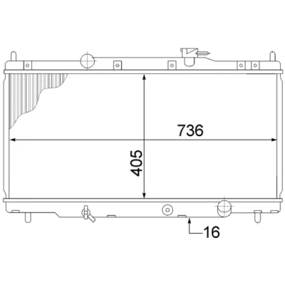 Abbildung von MAHLE ORIGINAL CR 1459 000S Kühler, Motorkühlung für Fahrzeuge mit/ohne Klimaanlage 400 738 16 Kühlrippen gelötet HONDA: V 2