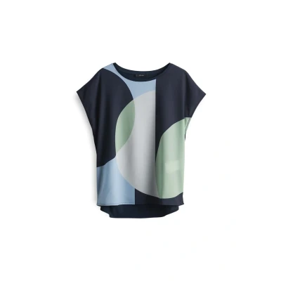 Abbildung von OPUS Kurzarm Saloma Tshirt print, Damen, Größe: 42, Coal blue