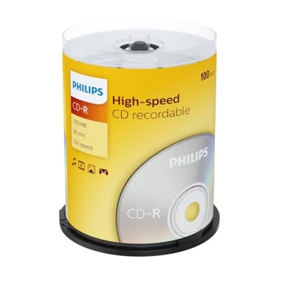 Abbildung von Philips CD R Rohlinge (700 MB Data/ 80 Minuten, 52x High Speed Aufnahme, 100er Spindel)