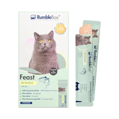 Abbildung von RumbleBox Katzenschleckies 70% Thunfisch, Getreide &amp; zuckerfrei für Allergiker