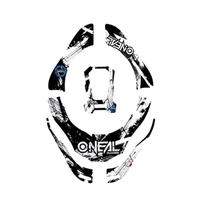 Abbildung von O&#039;NEAL Protektoren Aufkleber Motocross Enduro TRON Neckbrace Aufkleber, 50% PET, pflanzliche Faser Design Sticker Shocker Schwarz Weiß One Size