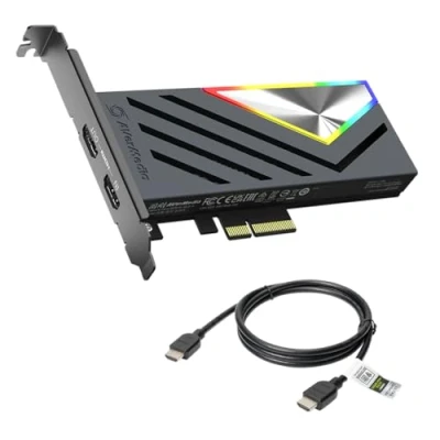 Abbildung von AVerMedia HDMI 2.1 Capture Karte für Streaming und Aufnahme 4K60, ultraniedrige Latenz PS5, PS4, Xbox Series X/S, Switch GC575 Live Gamer 4K