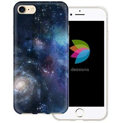 Abbildung von dessana Weltall transparente Schutzhülle Handy Case Cover Tasche für Apple iPhone 8 Nebel Sterne