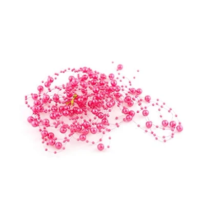 Abbildung von Creativery Perlengirlande 5St. x 1,3m Perlenband Perlenkette Tischdeko Perlenschnur Farbauswahl: Fuchsia/pink 187