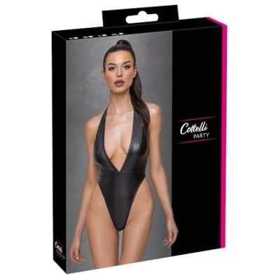 Abbildung von Cottelli Collection Stringbody Wetlook Body schwarz