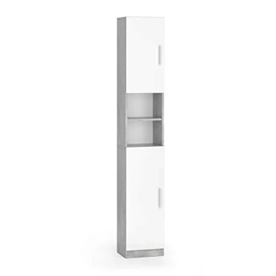 Abbildung von Vicco Hochschrank Luis, Weiß/Beton, 32 x 190 cm