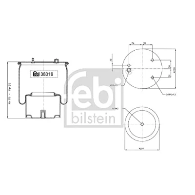 Abbildung von FEBI BILSTEIN 38319 Federbalg, Luftfederung DAF: XF