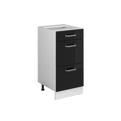 Abbildung von Vicco Unterschrank R Line Schwarz Hochglanz/Weiß, 40cm mit Schubladen ohne Arbeitsplatte
