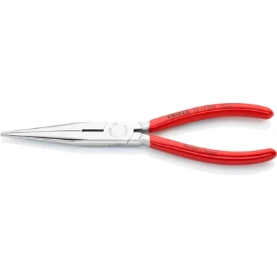 Abbildung von KNIPEX Flachrundzange mit Schneide (Storchschnabelzange) Kunststoff überzogen verchromt 200 mm 26 13