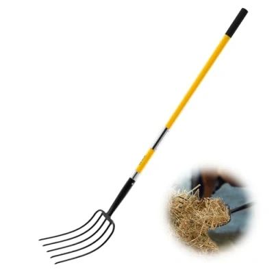 Abbildung von VEVOR Dunggabel mit Fiberglasstiel 1450mm Mistgabel Mistforke Heugabel 5 Zinken
