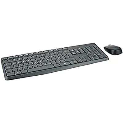 Abbildung von Logitech MK235 Kabelloses Tastatur Maus Set, 2.4 GHz Verbindung via Unifying Nano USB Empfänger, 10m Reichweite, 15 FN Tasten, 3 Jahre Batterielaufzeit, PC/Laptop, Kroatisch/Slowenisches Layout Grau