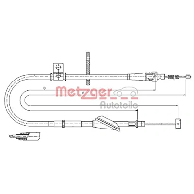 Abbildung von METZGER 11.5745 Handbremsseil hinten rechts 1530/1281 COFLE OPEL: Agila B, A