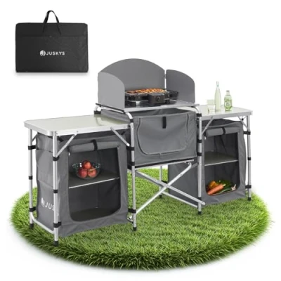 Abbildung von Juskys Campingschrank Garda mit Tasche, faltbar, tragbar