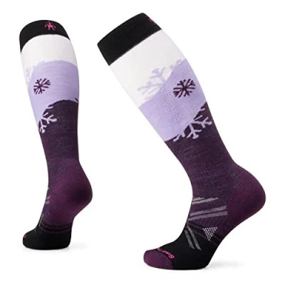 Abbildung von Smartwool Damen Women&#039;s Ski Full Cushion Snowpocalypse Pattern OTC Socks Socken mit Vollpolsterung, Muster, OTC, Purple Iris,