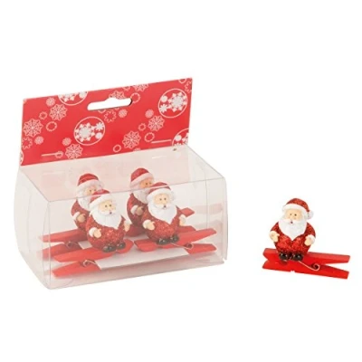 Abbildung von Geschenkestadl 24 x Holz Deko Klammer Nikolaus auf Holzklammer Weihnachtsklammer