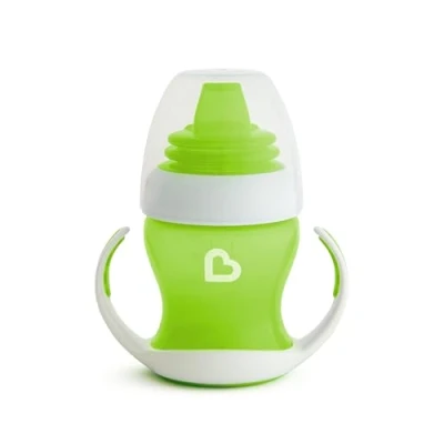 Abbildung von Munchkin Trinklernbecher, Trinkhalmflaschen für Babys und Kleinkinder, mit Griffen Deckel, BPA frei, spülmaschinenfest &amp; auslaufsicher 118 ml, grün