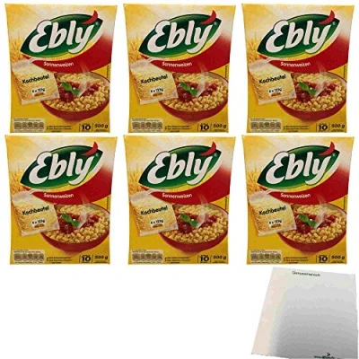 Abbildung von Ebly Original Sonnenweizen 4 Kochbeutel 6er Pack (6x500g Packung) + usy Block