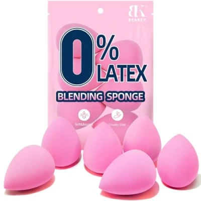 Abbildung von BEAKEY 6 Teiliges Make up Schwamm Set, Foundation Blending Beauty Sponge, Rosa Makeup Schwämme