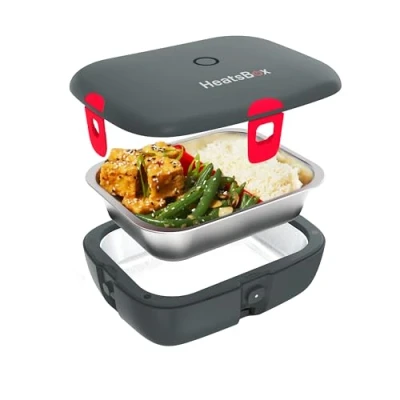 Abbildung von Faitron Elektrische Lunchbox Style, 925 ml Volumen Innenschale, Kunststoff und Aluminium, Aufwärmen, Kochen, Warmhalten, 90 Watt