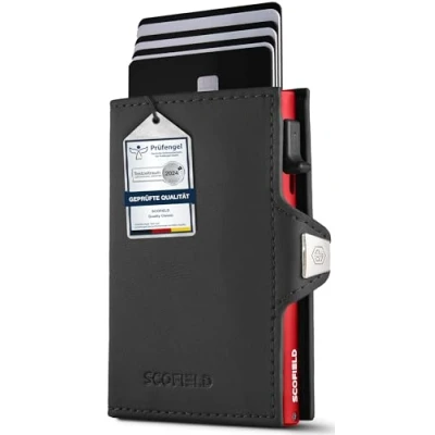 Abbildung von SF SCOFIELD Duality Classic Premium Slim Wallet Kartenetui 9 10 Karten Geldbeutel Herren Portemonnaie RFID Schutz Kreditkartenetui Smart Wallets for Men Geldbörse
