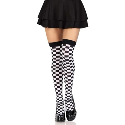 Abbildung von Leg Avenue Damen Checkerboard Strumpfhose, schwarz, One Size