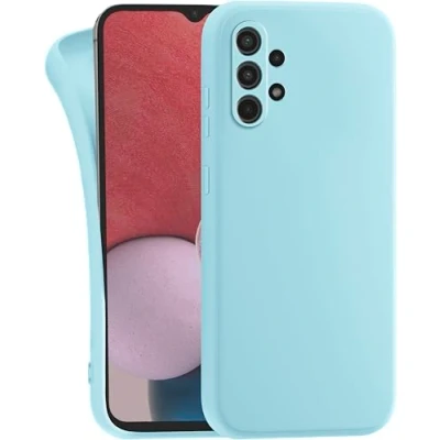 Abbildung von MyGadget Hülle für Samsung Galaxy A13 4G robuste Silikon Schutzhülle TPU Case Slim Silikonhülle Back Cover Kratzfest Handyhülle Matt Hellblau