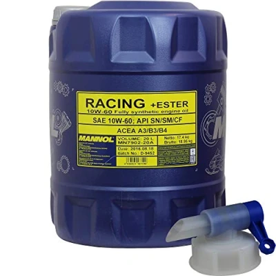 Abbildung von 20 Liter MANNOL Racing+Ester 10W 60 API SN/SM/CF Öl Motoröl inkl. Auslaufhahn