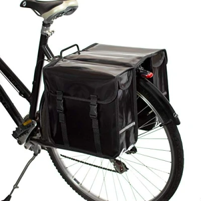 Abbildung von BikyBag Classic CW wasserdichte Fahrrad Doppeltasche, Fahrradtasche, Fahrrad, Pendler, Einkaufstasche, (Schwarz)