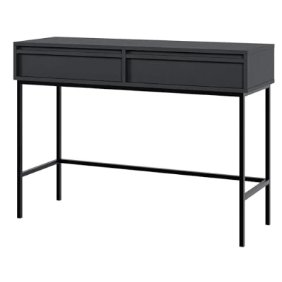 Abbildung von Selsey Schminktisch EVO, mit 2 Schubladen und schwarzem Metallgestell, 110 cm