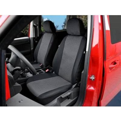 Abbildung von Z4L Stoff Sitzbezüge passgenau Hero Serie geeignet für Caddy (ab 2020) Vorne (1 + 1 Sitze) Autositzbezüge, Farbe Dunkelgrau