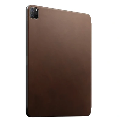 Abbildung von NOMAD Modern Leather Folio für iPad Pro und Air Robuste Echtlederhülle mit Rahmen aus Polycarbonat Schutz durch TPE Bumper passend 12.9 (6th Gen) 13 M2 (2024) Brown