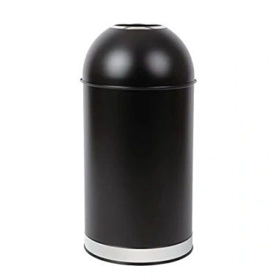 Abbildung von Bolero CW954 40L schwarzer Abfalleimer aus Stahl mit offenem Deckel