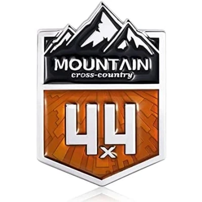 Abbildung von 4x4 Mountain Cross Country Metall Autoaufkleber Offroad Racing Aufkleber Chrom Emblem Abzeichen für Geländewagen