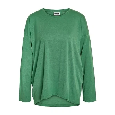 Abbildung von Noisy may Damen Einfarbiges Langarm Shirt Lockeres Basic Stretch Pullover Rundhals Oberteil NMMATHILDE, Farben:Grün 2, Größe:XS