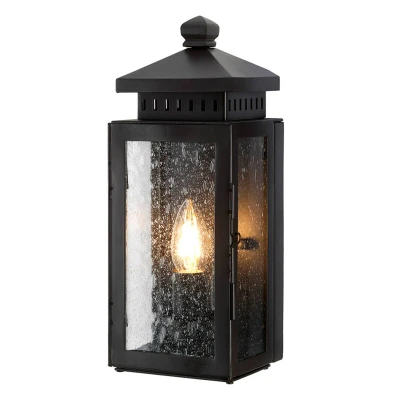 Abbildung von Elstead Lighting Matlock Wandleuchte 1xE14 60W Aluminiumguss altbronze, Glas H:32cm B:12,5cm IP43 dimmbar