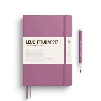 Abbildung von LEUCHTTURM1917 372186 Notizbuch Medium A5, Hardcover Schreibbuch, 251 nummerierte Seiten, Dusty Rose, liniert