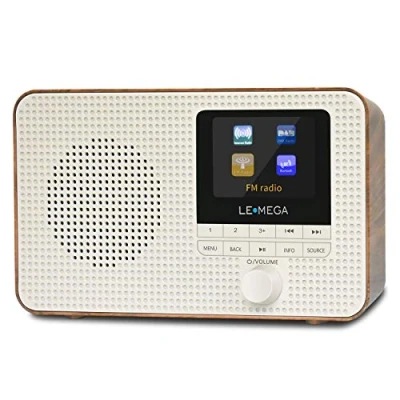 Abbildung von LEMEGA IR1 Tragbares WiFi Internetradio,DAB/DAB+/FM Digitalradio,Bluetooth,Doppelwecker,Schlaf Snooze Timer,60 Voreinstellungen,Kopfhörerausgang,Farbdisplay,Batterie oder Netzbetrieb Nussbaum